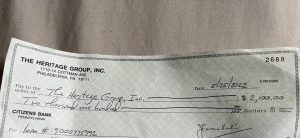 CITIZENS BANK DEPOSIT CHECK | $2000 – $5000